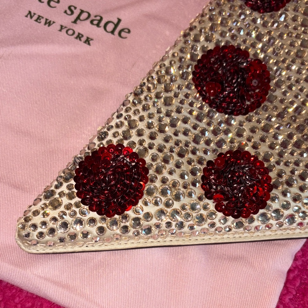 Kate Spade Pizza Slice Clutch with Red and Silver Accents - Picture 6 of 8